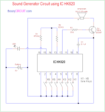 The following 2 tone ringtone generator circuit shows how to configure the ic ls1240 as a two tone musical signal generator circuit. Sound Generator Circuit Using Ic Hk620