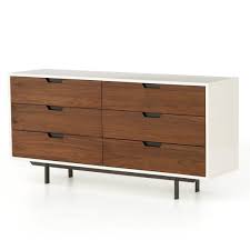 Shop dressers and other antique and modern storage pieces from the world's best furniture dealers. Tucker Walnut Wood White Lacquer 6 Drawers Dresser 6 Drawer Dresser Solid Wood Dresser Double Dresser