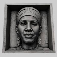 Aretha Franklin head relief singer