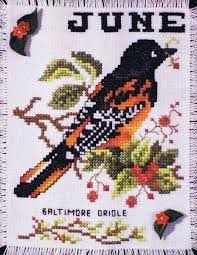 June Bird Of The Month Birds Of The Month June Baltimore Oriole Cross Stitch Pattern By Stoney Creek Cross Stitch Bird Cross Stitch Pretty Cross Stitch