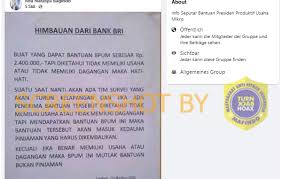 Setelah menerima pesan singkat (sms) atau notifikasi, penerima banpres produktif untuk usaha mikro harus. Salah Imbauan Bri Untuk Penerima Bpum Turnbackhoax
