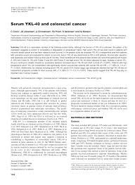This is also referred to as advanced colon cancer or stage iv colon cancer. Pdf Serum Ykl 40 And Colorectal Cancer