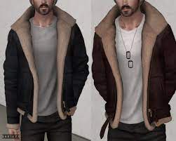 R A F Flying Bomber Jacket P By Darte77 For The Sims 4 Spring4sims Sims 4 Male Clothes Sims 4 Men Clothing Sims 4 Clothing