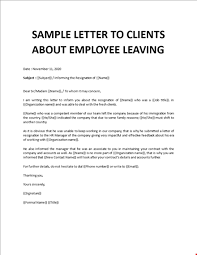 Sample complaint letter for bad service example. Sample Letter To Clients About Employee Leaving