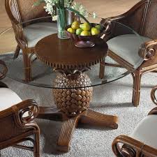 Havana Palm Indoor Rattan Wicker Pineapple Dining Table Wicker Decor Dining Table Club Chairs