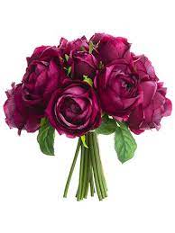 Purple Fuchsia Roses Artificial Wedding Bouquets Afloral Com Artificial Wedding Bouquets Flower Bouquet Wedding Artificial Flower Bouquet
