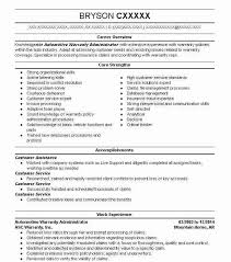 Job description of an automotive maintenance mechanic. Automotive Warranty Administrator Resume Example Livecareer