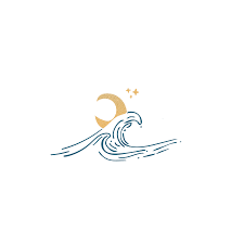 Minimalist line drawing wave tattoo. Moon And A Wave Illustration Universe And Ocean Sky And Sea Art Simple Minimal Drawing Tattoo Idea Wave Illustration Minimal Drawings Sea Art