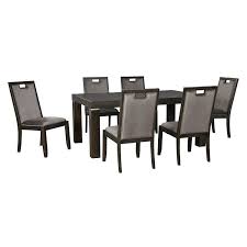 Blake cherry & black 6 piece dining set with storage bench in brown/black/cherry/black | cottage dining room sets by. Hyndell Dark Brown Table And 4 Chairs Speedyfurniture Com