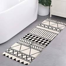 Why choose bathroom floor rug. Amazon Com Haocoo Bath Rug Runner 18x47 Inch Modern Geometric Velvet Bathroom Rugs Non Slip Tribal Style Bath Mat Bath Runner Rugs Bathroom Rugs Long Bath Mat