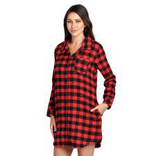 Maybe you would like to learn more about one of these? Women S Women S Flannel Plaid Long Lounge Shirt Sleep Nightshirt Red Buffalo Check Medium Walmart Com Walmart Com