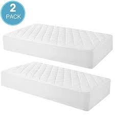 2 Pack Quilted Fitted Waterproof Crib Mattress Protector Soft Breathable Organic Bamboo Baby Wat Crib Mattress Protector Crib Mattress Pad Waterproof Mattress