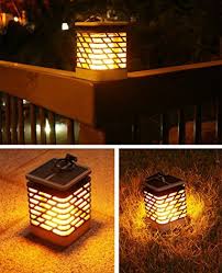 Mianbaoshu Led Solar Laterne Gartendeko Rattan Optik Solar Leuchte Solarlampe Romantisch Landschaft Flam Solarleuchten Terrassen Laternen Solarlampen Garten