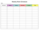 Blank Monthly Work Schedule Template | Weekly schedule template ...