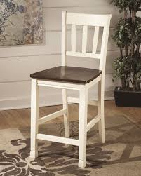 Whitesburg Brown Cottage White Bar Stool Set Of 2 Side Chair Dining Room Dining Chair Set Whitesburg