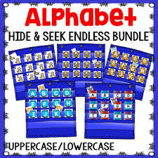 alphabet hide seek pocket chart cards endless bundle