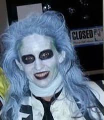 Road trip in Beetlejuice dress and flannel