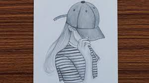 Drawing a girl's face can be tricky, even for experienced artists. How To Draw A Girl With Cap Step By Step Girly Drawings Art Drawings Sketches Simple Easy Drawings Sketches