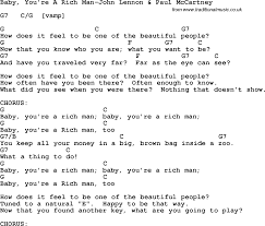 Protest Song Baby You Re A Rich Man John Lennon Paul Mccartney Lyrics And Chords
