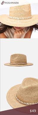 Zara Natural Color Raffia Hat With Shell Trim Raffia Hat Zara Women Shopping