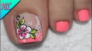 Asi como usar las tendencias avanzadas para crear una pedicura de moda para 2020. Diseno De Unas Para Pies Flores Sencillas Flowers Nail Art Nlc Youtube