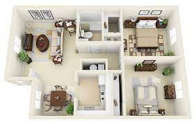 See more ideas about modern house plans, house plans, house. 2 1 3d Floor Plan 2 Bedroom House Design Bedroom House Plans House Floor Plans