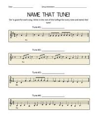 Page 1 Treble Clef Page 2 Bass Clef Uses Movable Do One Quot Do Quot Is Labeled In Each Sample Students Can Quo Name That Tune Solfege Solfege Worksheets