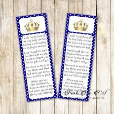 50 Bookmarks Prince Royal Blue Gold Baby Shower Favors Pink The Cat Printable Baby Shower Invitations Baby Boy Shower Favors Royal Baby Shower Invitation
