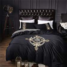 Peacock alley luxury duvet covers are available in pique, cotton, and linen. 4pcs 100 Cotton Black Golden Luxury Bedding Sets Bed Clothes King Queen Duvet Cover Bed Sheet Linens Set Pillowcases Hotel Bed Bedding Sets Aliexpress