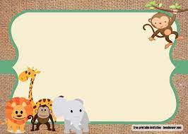 Free Safari Theme Baby Shower Invitations Templates Baby Shower Invitation Cards Baby Shower Invitations Baby Shower Invitations Safari Theme
