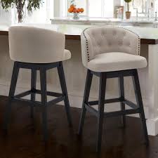 Armen Living Celine 26 Counter Height Wood Swivel Tufted Barstool In Espresso Finish With Tan Fab Comfortable Bar Stools Bar Stools Bar Stools Kitchen Island