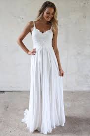 A Line Spaghetti Straps Lace Top Wedding Dresses By Okdress Uk Lace Top Wedding Lace Top Wedding Dress Lace Beach Wedding Dress