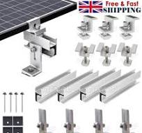 Universal Solar Panel Rail Bracket Mounting Flat Roof Mount End/Middle  Clamp Kit