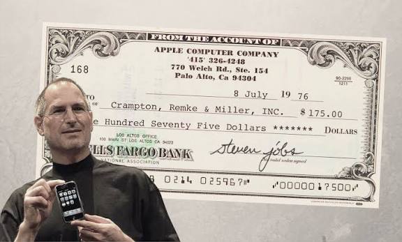 Steve Jobs' signature on rare 1976 Apple check draws big bids at auction!