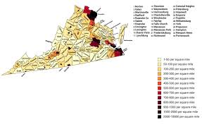 According to census.gov, the 2007 population density estimate of virginia is 197 people per square mile. Population Density Of Virginia By County Mapporn