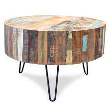Clean, contemporary design meets rustic industrial style in this cainsville coffee table with storage. Buy Fr Coffee Tables Series Round Coffee Table With Hairpin Legs And Reclaimed Wood Structure Online Round Coffee Tables Hotel And Restaurant Tables Commercial Furniture Furnitureroots Product