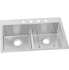 Jiangmen furongda stainless steel products factory. Kitchen Sinks Elkay Crosstown Ectsra33229tbg4 Equal Double Bowl Dual Mount Stainless Steel Kitchen Sink Kit With Aqua Divide Kitchen Bath Fixtures