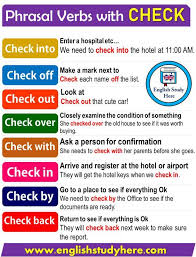 Phrasal Verbs With Check English Study English Vocabulary Words English Phrases