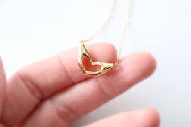 Hands Heart Necklace Valentine Gift For Her Hand Jewelry Etsy Hand Jewelry Valentines Necklace Love Necklace