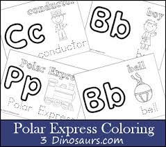 Polar express is a popular children's animated film. 3 Dinosaurs Polar Express Coloring Pages