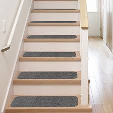 13 Stair Treads Non Slip Carpet Pads Easy Tape Installation Wood Stair Treads Stair Tread Rugs Stair Runner Carpet