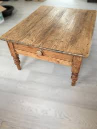 Industrial coffee table with storage shelf for living room, wood look accent furniture with metal frame, easy assembly, rustic brown Antique Pine Coffee Table W Drawer 1787117500