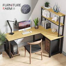Sesuai sebagai hiasan meja di pejabat ataupun untuk kegunaan di rumah. Buy Furniture Farm Amabile L Shape Office Study Table Computer Laptop Desk With 1 Year Warranty Meja Pejabat Seetracker Malaysia