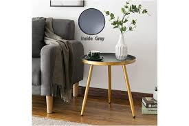 There are two choices when it comes to taller tables: Grey Gold Round Side Table Metal End Table Nightstand Small Tables For Living Room Accent Tables Side Table For Small Spaces Gold Grey By Aojezor Kogan Com