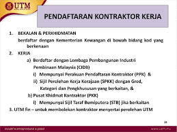 .di sijil akuan pendaftaran syarikat sahaja yang boleh menghadiri lawatan tapak atau taklimat sebut harga badan pendaftaran lain. Polisi Dan Tatacara Perolehan Kerja Utm Ppt Download