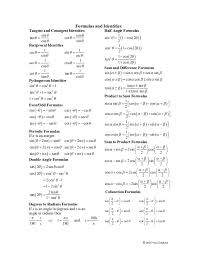 If not, object is slowing down. Trig Cheat Sheet