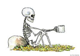 Begging Skeleton Money Around Skeleton Drawings Skull Drawing Art