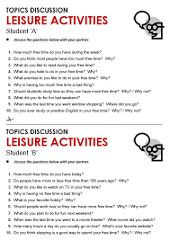 Leisure Activities All Things Topics These activities can be our hobby. leisure activities all things topics