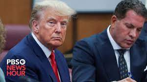 Trump pleads not guilty to 34 felony counts of falsification of business  records | PBS NewsHour