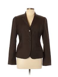 details about paul smith blue label women brown wool blazer 46 eur